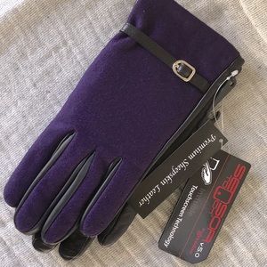 Grandoe Solitaire Leather & Wool Smartphone Ready Gloves